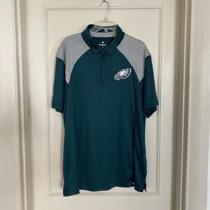 Philadelphia Eagles Polo Shirt XL Green Fanatics NFL Short Sleeve